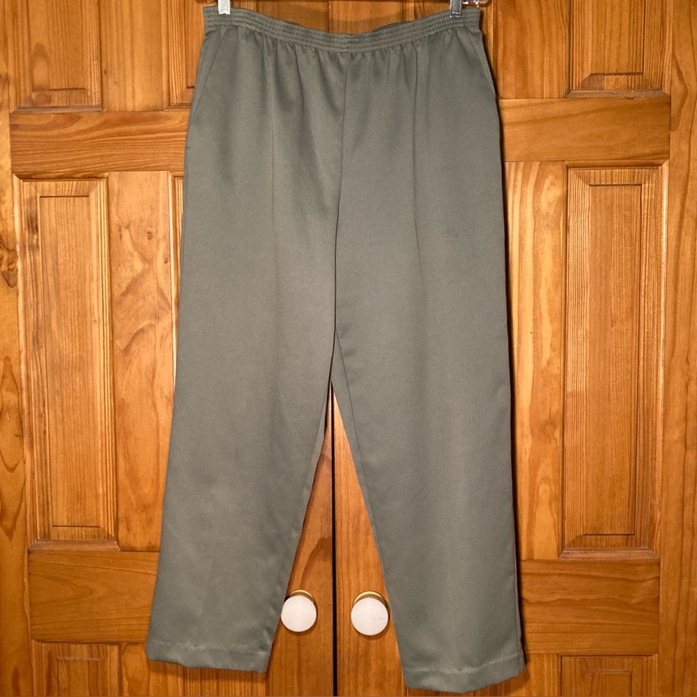 NWOT Alfred Dunner Vintage 80s 90s Pull On Pants Elastic Waist Green Size 12